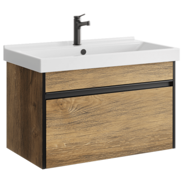 AQ URB0108DB Urban Тумба под умывальник, подвесная, с одним ящиком, 762х460х440 мм, Дуб Балтийский URB0108DB