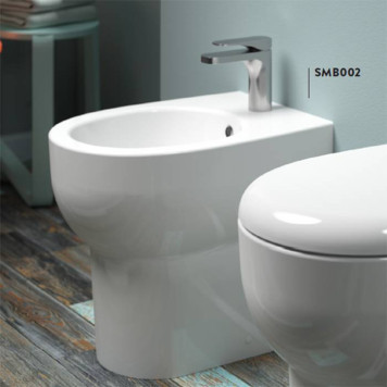 ARTCERAM/HIDRA SMARTY Биде напольное 35х50 см, без крепежа, с 1 отв под смеситель, цвет: белый. ACA020, SMB002 01 00bi*0