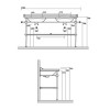 Kerasan Waldorf Консоль 150х55см с раковиной на 3 отв, напольная, цвет: консоли: cromo