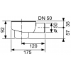 TECE drainline, сифон, 0,8 л/c, DN 50, выход вбок, высота монтажа от нижнего края сифона до верхнего края слива ndash; 120 мм.. 650001