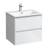 Laufen Palace Комплект мебели 600х450х545 мм., с раковиной Slim, 2 ящика, органайзер для ящика, ручка анодированный алюминий, подвесной, цвет белый глянцевый. 8.6070.2.261.104.1