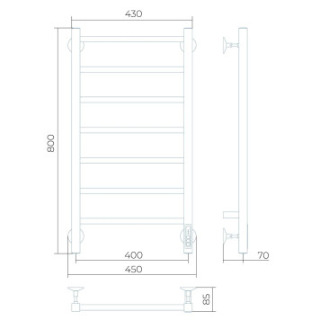 Полотенцесушитель электрический Larusso Феличия П7 400х800-1