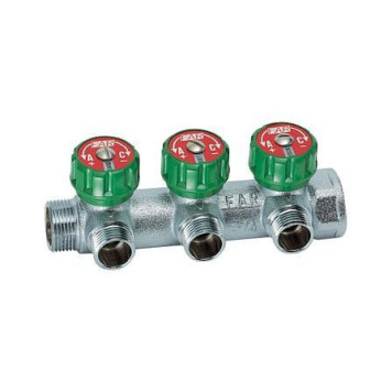 Коллектор лат клап рег 3/4 м/р 3в 1/2 ПУ н/р 45мм Far FK 3822 3412TP