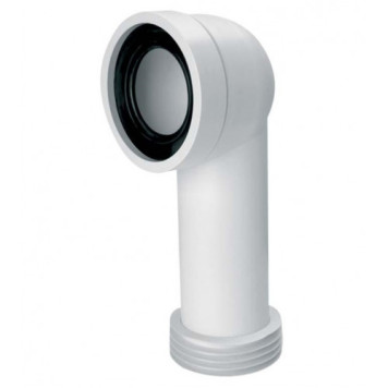 Труба фановая L=285 мм под углом 90 с манжетой, вход 97-107 мм, выход внутрь 110 мм трубы