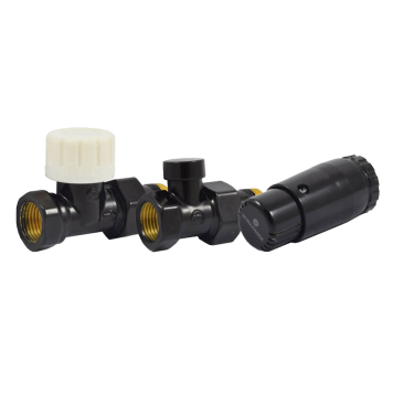 Комплект подключения прямой STANDARD MINI 1/2 (Ral 9005) с термоголовкой MINI DIAMANT М30х1,5