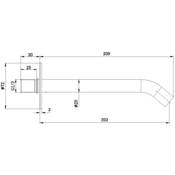Allen Brau Priority Излив для ванны 20,3 см, цвет: графит браш 5.31B18-MG-1