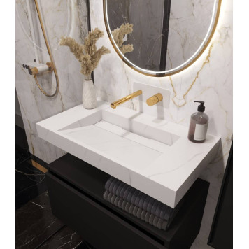 Armadi Art Flat Раковина мебельная прямоугольная 81х45,2х8h см, цвет: белый 859-080-CLCT-1