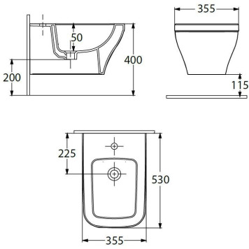 Allen Brau Infinity Биде подвесное 35,5x53x28,5h см, цвет: белый 4.21014.20-1
