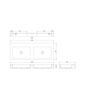 Armadi Art Flat Раковина подвесная 120,4х45,2х10h см, цвет: белый 888-120-3