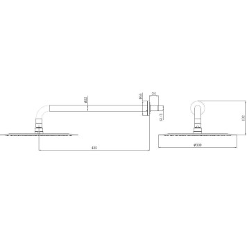 Allen Brau Priority Верхний душ 30x30 см, цвет: никель 5.31A17-BN-3