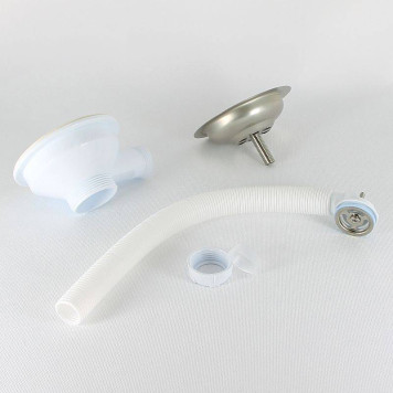 Выпуск Wirquin чаша D90 мм из нержавеющей стали с круглым переливом-2