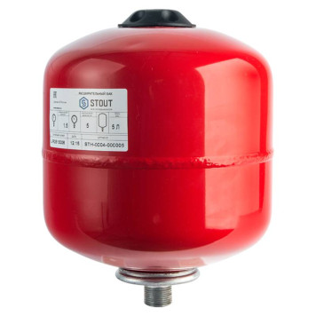 Расширительный бак на отопление STOUT STH-0004 5 л красный-7