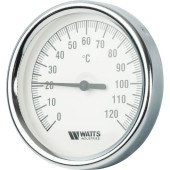 Термометр биметаллический WATTS с погружной гильзой 80 мм (10005944)