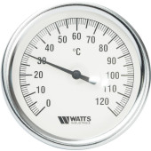 Термометр биметаллический WATTS с погружной гильзой 100 мм (10005950)