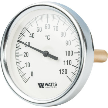 Термометр биметаллический Watts F+R801(T) с погружной гильзой 100 мм-1