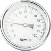 Термометр биметаллический WATTS с погружной гильзой 100 мм (10006066)
