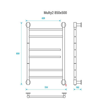 Электрический полотенцесушитель Energy Multy2 850х500-2