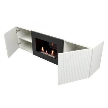 Тумба с биокамином Firelight BFP/P-1400L белая-3