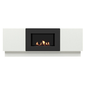 Тумба с биокамином Firelight BFP/P-1400L белая-4