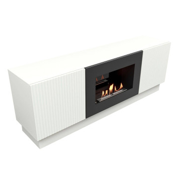 Тумба с биокамином Firelight BFP/P-1400L белая-5