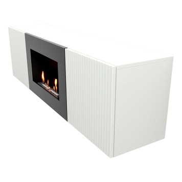Тумба с биокамином Firelight BFP/P-1400L белая-6