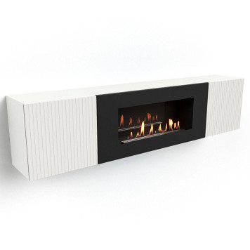 Тумба с биокамином Firelight BFP-P1700L белая-6