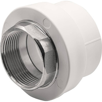 Муфта THERMOLIGHT комбинированная PP-R ВР 50х1 1/2 под ключ белый (5/30)