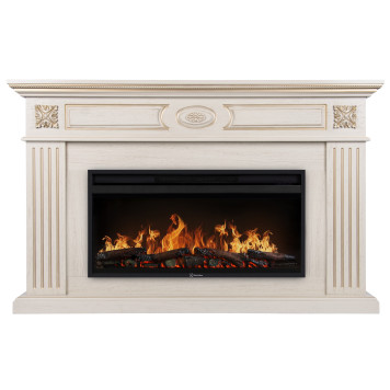 Каминокомплект: Очаг Electrolux EFP/P-3620LS, портал Siena 42/40/36, сл. кость с зол. патиной-1