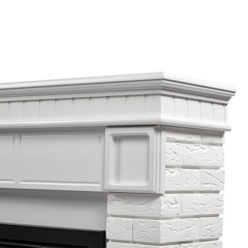 Каминокомплект: Очаг Electrolux EFP/P-3020LS N, портал Bricks 30 камень белый, белая эмаль-2