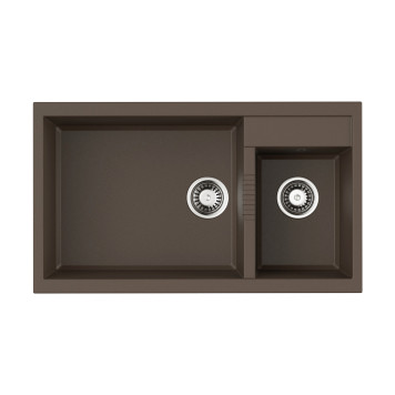 Omoikiri Tedori 86-2-LB ES Кухонная мойка из Tetogranit 86x24 см, цвет: espresso 4997242