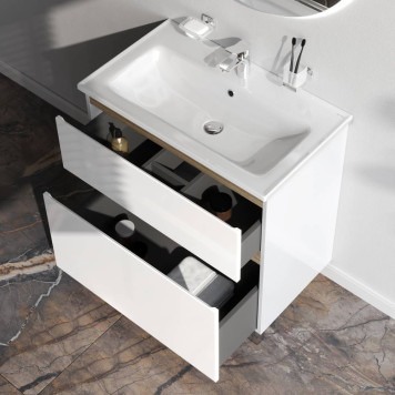 M85AFSX0802WG База под раковину, напольная, 80 см, 2 ящика, белый глянец-2