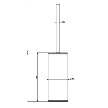 Gessi 316 Ершик напольный, цвет: шлифованная сталь/белый. 54743#239-1