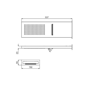 Almar Smart-2 Душевая лейка из стены, 537х165 мм, 2 режима, цвет: Stainless Steel. E044199.316-1