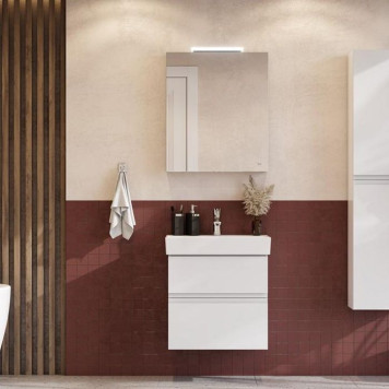 Roca Oleta Зеркальный шкаф 60х70см, DX, c LED-светильником, цвет: белый матовый. A857646501-4