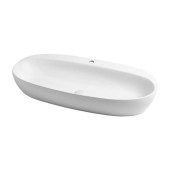 Azzurra Elegance Circle Раковина накладная, 90x44xH14 см, 1 отв., без перелива, цвет: Bianco lucido. ELLA090440CMBI/(ECI90M bi)*1