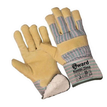 Перчатки спилковые комбинированные Комби ЗИМА на меху