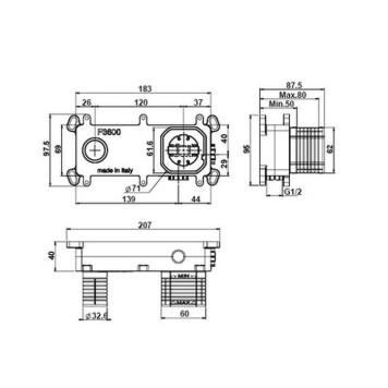 FIMA|Carlo Frattini Встраиваемая часть настенного однорычажного смесителя для раковины. F3600-1