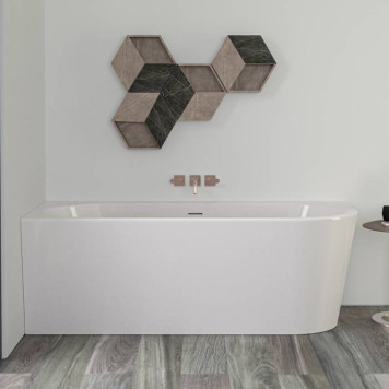 Knief Wall Corner R Ванна в левый угол 165x75х58см., с щелевым переливом, без сл-пер, цвет: белый матовый. 0100-091-06, 0100-255-R bi matt