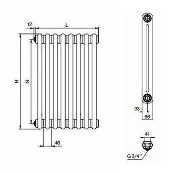 Радиатор отопления Rifar TUBOG TUB 3057-06-1