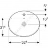 Умывальник меб VariForm 55 2/вел 1/отв б/к Geberit 500.720.01.2