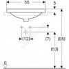 Умывальник меб VariForm 55 2/вел 1/отв б/к Geberit 500.720.01.2