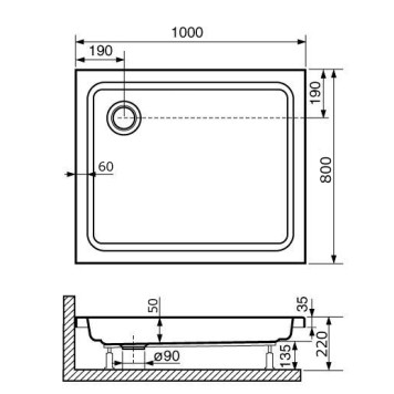 Душевой поддон прямоугольный RGW STYLE 800x1000-7