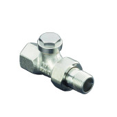 Вентиль, Oventrop, Combi 4, проходной, DN-15, 1/2, ВН, PN, бар-10, T°C -от +2 до +120, бронза/латунь, никелированный, НГ со штуцером, воспроизводимая предварительная настройка, отключение, заполнение/слив