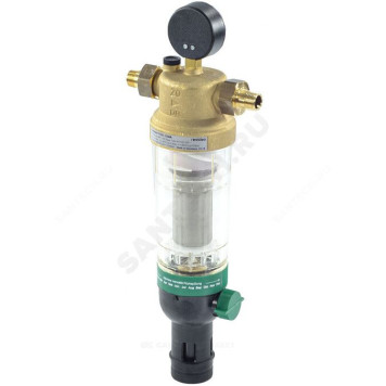 Фильтр T-обр лат F76S Ду32 Ру16 р/р 40C с обратной промывкой сл кран Honeywell F76S-11/4 AA-2