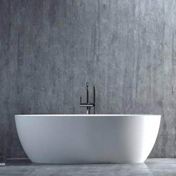 Salini Alda Ванна отдельностоящая 160х80х57.5см, донный клапан , сифон, слив-перелив, S-Stone, цвет: белый матовый-4