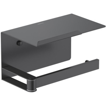 AQ4929MB ЛИБРА бумагодержатель с полкой, матовый черный AQ4929MB