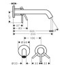 Hansgrohe Tecturis S Смеситель для раковины, настенный, цвет: хром