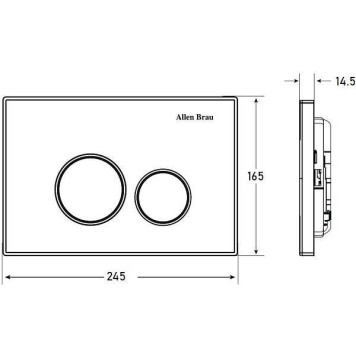 Allen Brau Priority Клавиша смыва 24,5x1,4x16,5h см, цвет: черный 9.20001.31-1