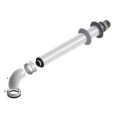 DY871. Горизонтальное коаксиальное окончание диам. 60/100 мм, дл. 800 мм, PPS/оцинкованная сталь