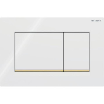 Geberit Sigma20 Клавиша для двойного смыва, квадратная, цвет: белый/позолота. 115.883.KK.1